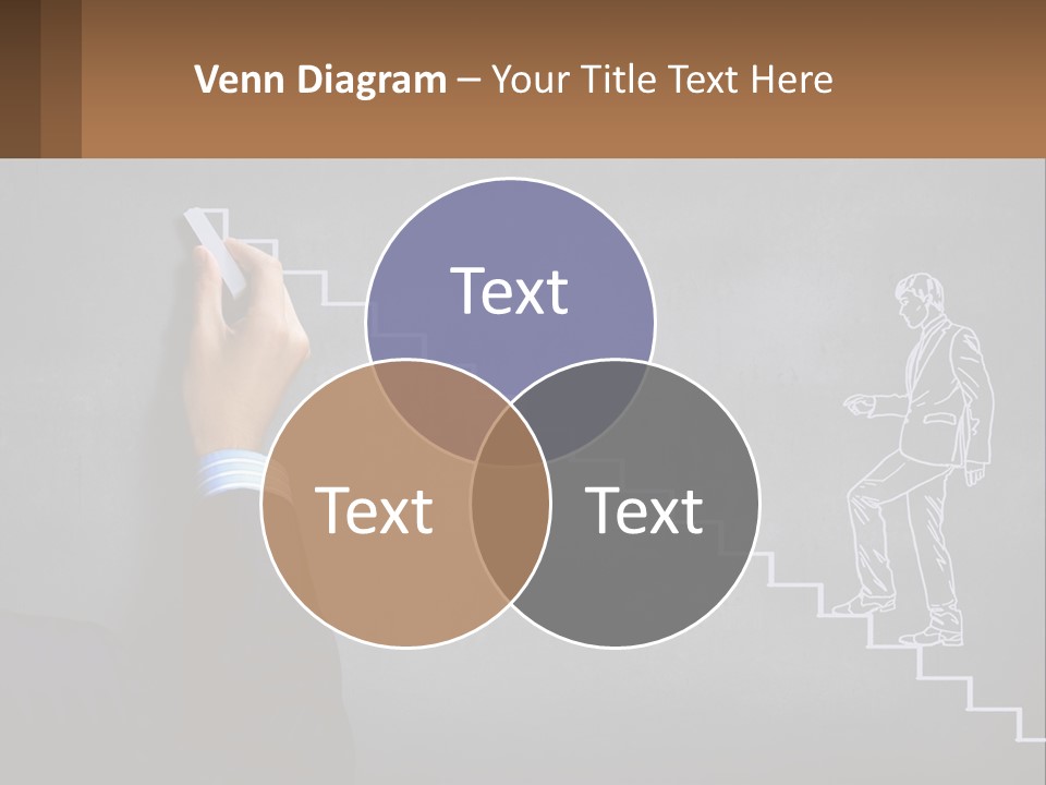 A Person Drawing A Stair With A Marker On A Chalkboard PowerPoint Template