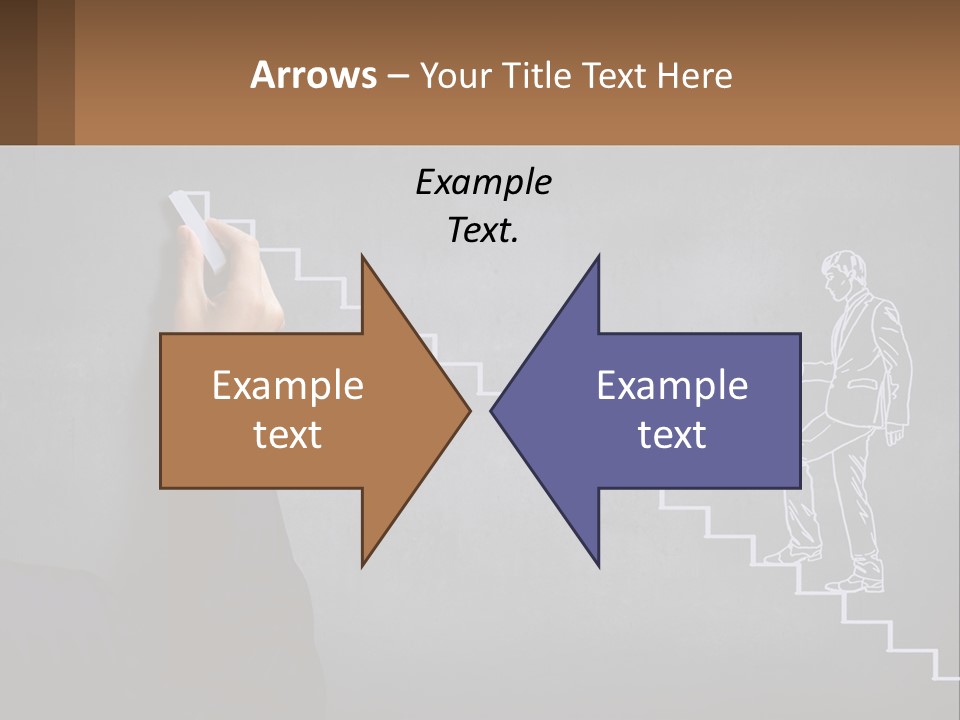 A Person Drawing A Stair With A Marker On A Chalkboard PowerPoint Template