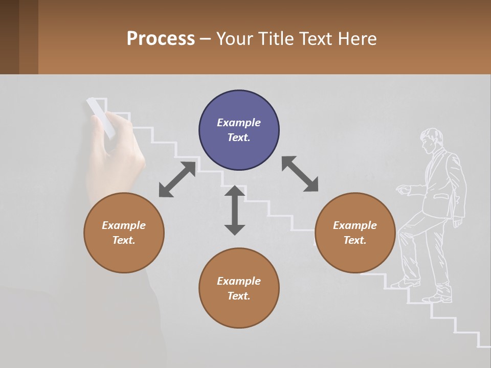 A Person Drawing A Stair With A Marker On A Chalkboard PowerPoint Template