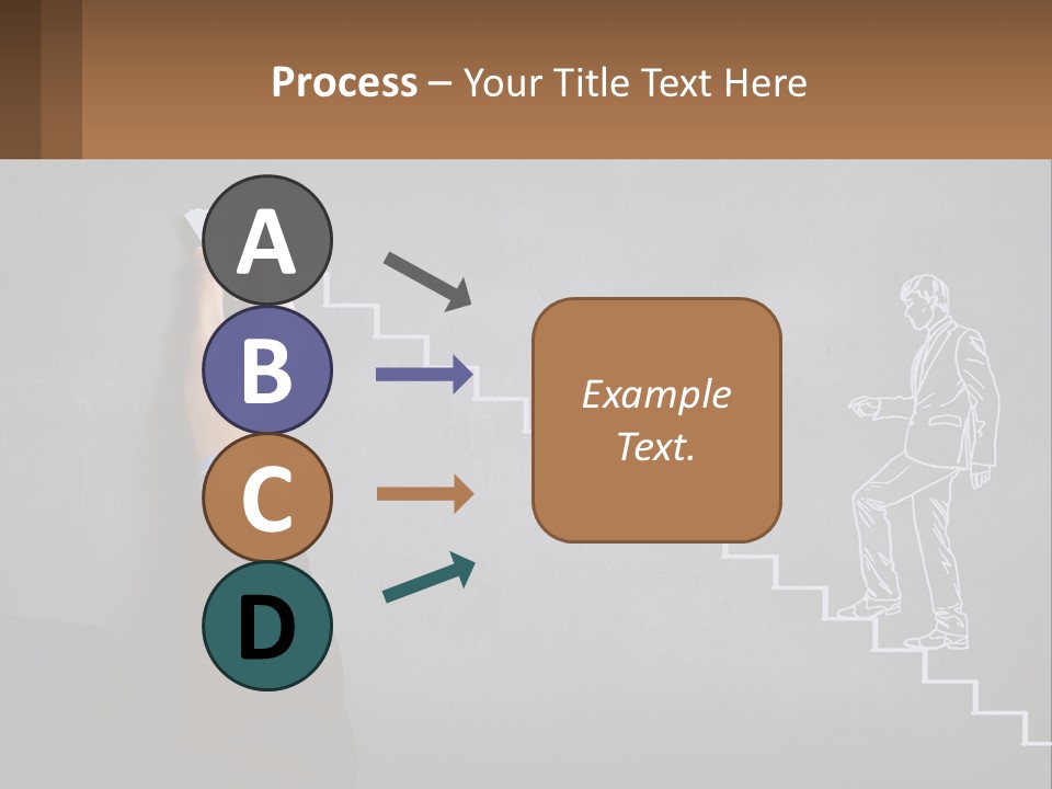 A Person Drawing A Stair With A Marker On A Chalkboard PowerPoint Template