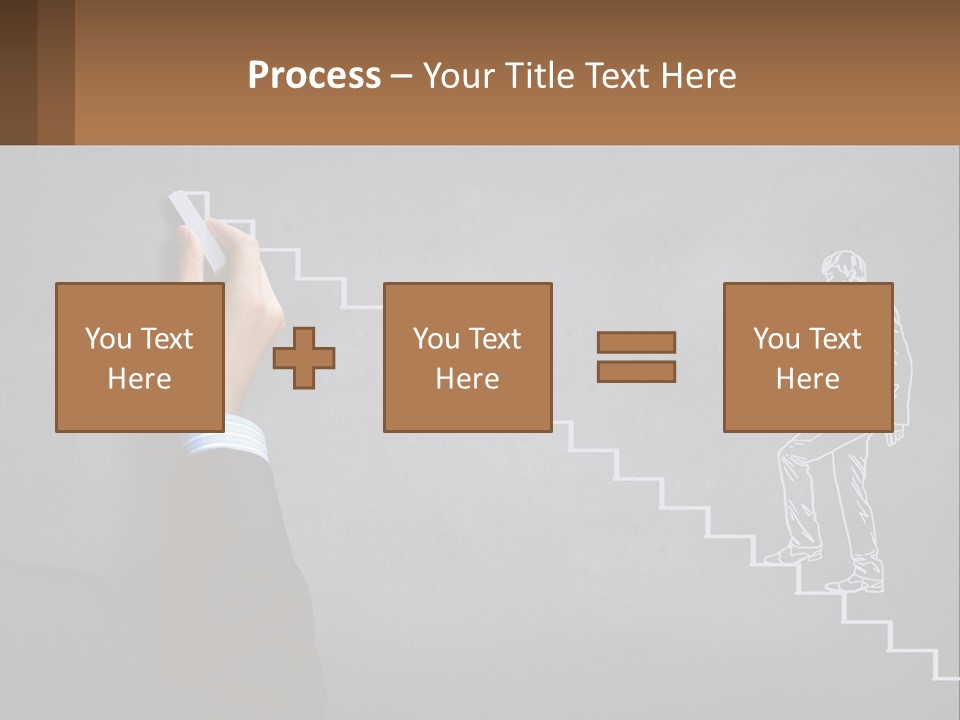 A Person Drawing A Stair With A Marker On A Chalkboard PowerPoint Template