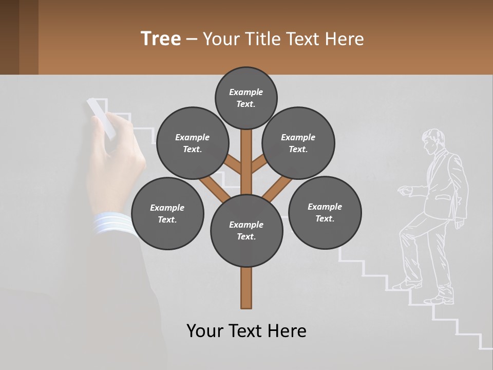 A Person Drawing A Stair With A Marker On A Chalkboard PowerPoint Template
