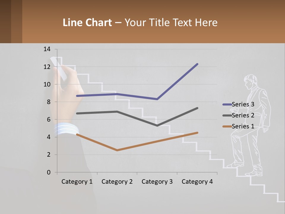 A Person Drawing A Stair With A Marker On A Chalkboard PowerPoint Template
