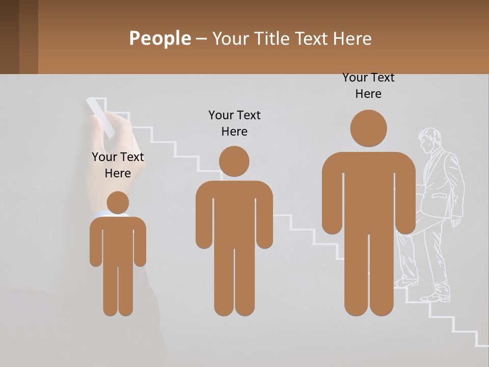 A Person Drawing A Stair With A Marker On A Chalkboard PowerPoint Template