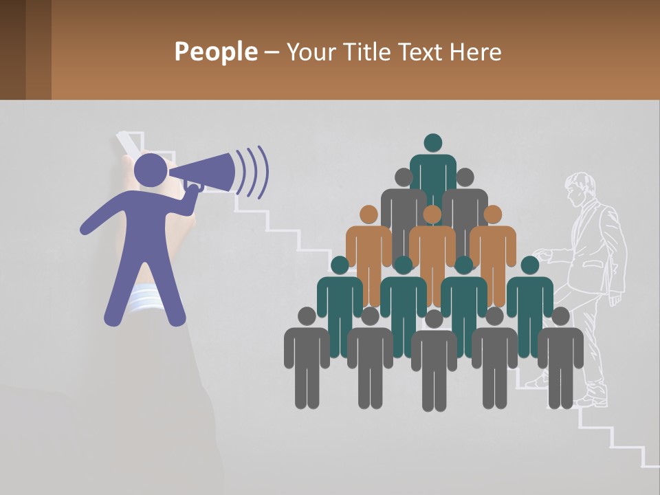 A Person Drawing A Stair With A Marker On A Chalkboard PowerPoint Template