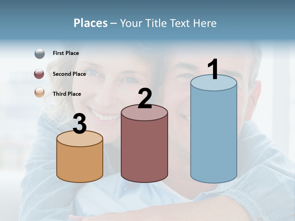A Man And Woman Are Smiling For The Camera PowerPoint Template