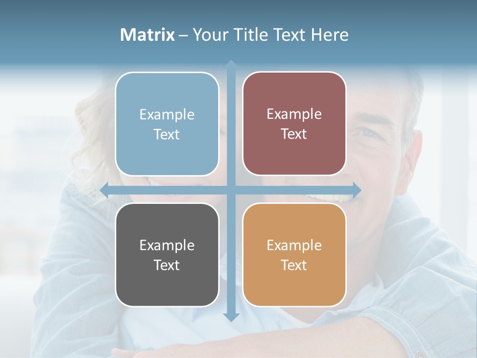 A Man And Woman Are Smiling For The Camera PowerPoint Template