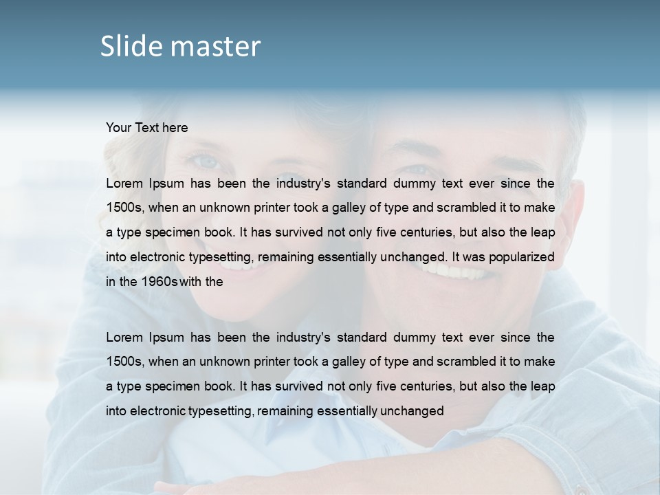 A Man And Woman Are Smiling For The Camera PowerPoint Template