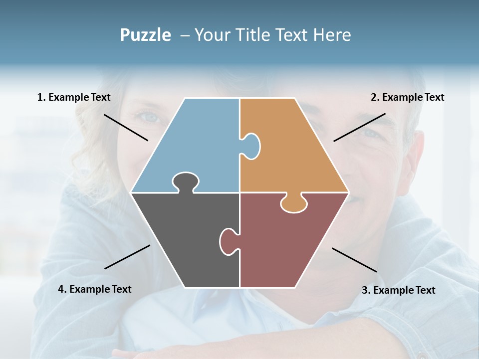 A Man And Woman Are Smiling For The Camera PowerPoint Template