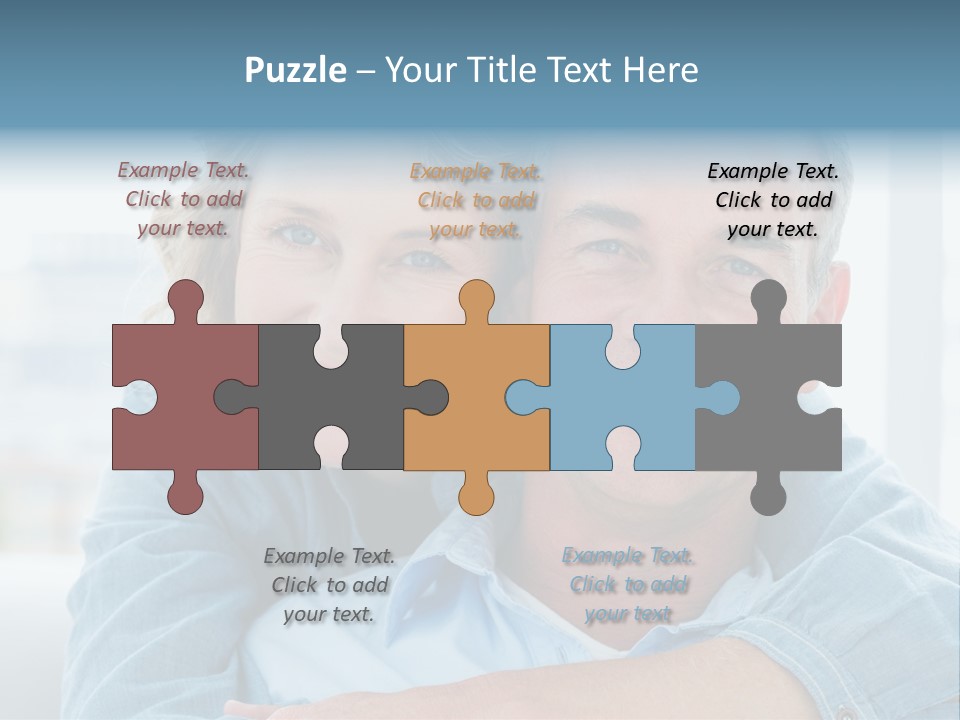 A Man And Woman Are Smiling For The Camera PowerPoint Template