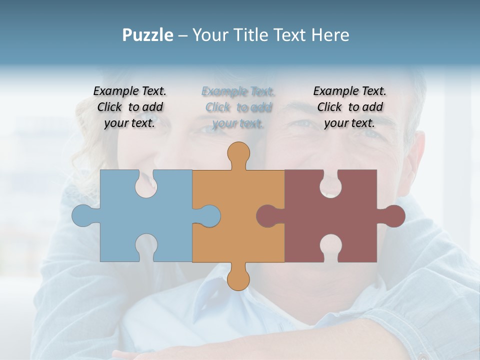 A Man And Woman Are Smiling For The Camera PowerPoint Template