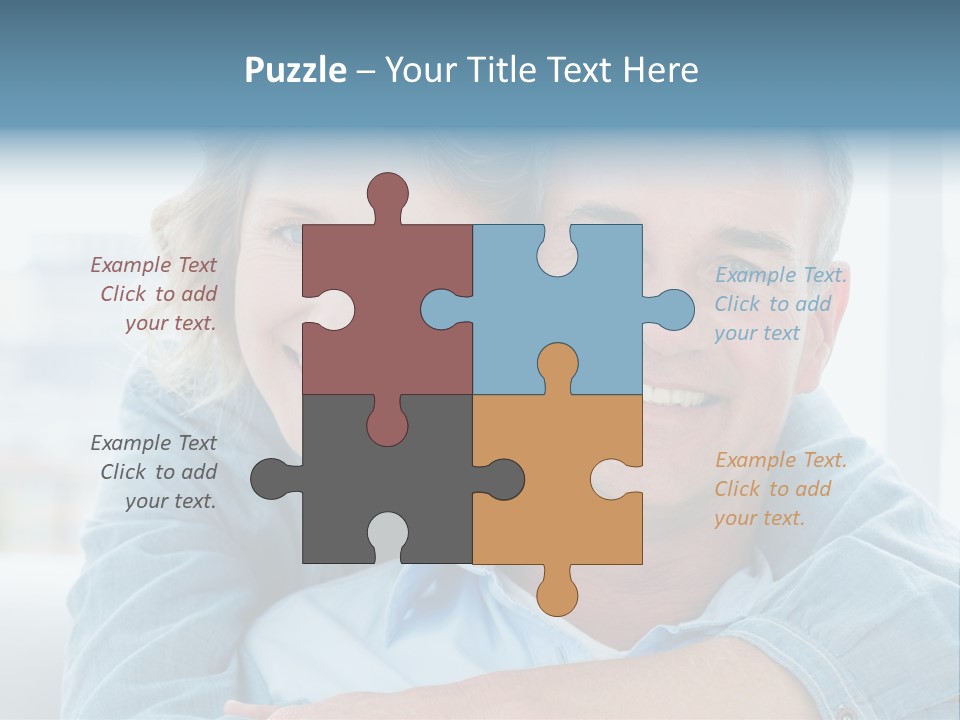 A Man And Woman Are Smiling For The Camera PowerPoint Template