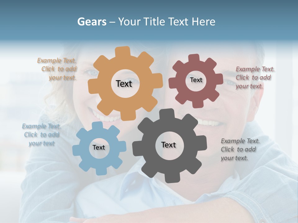 A Man And Woman Are Smiling For The Camera PowerPoint Template