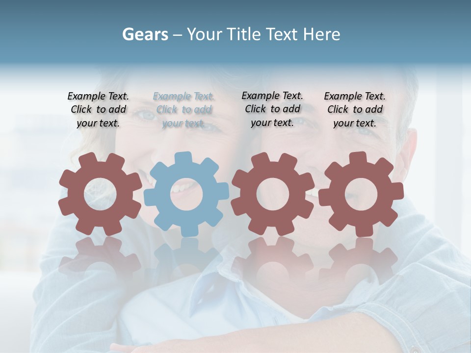 A Man And Woman Are Smiling For The Camera PowerPoint Template