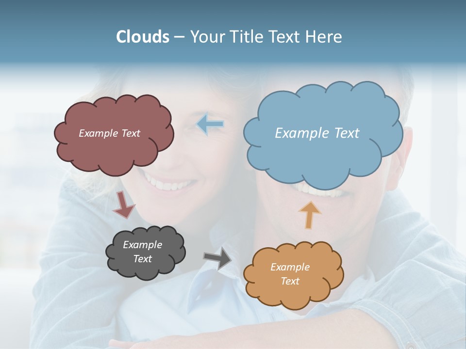 A Man And Woman Are Smiling For The Camera PowerPoint Template