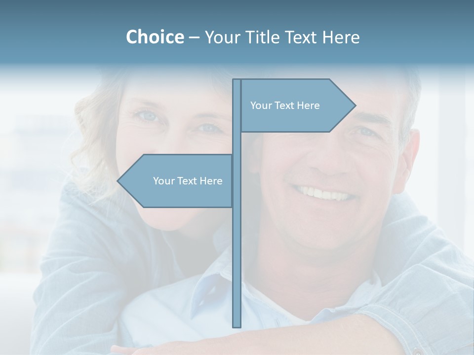 A Man And Woman Are Smiling For The Camera PowerPoint Template