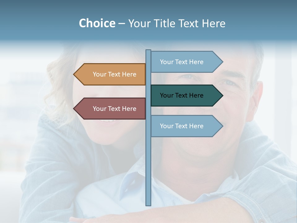 A Man And Woman Are Smiling For The Camera PowerPoint Template