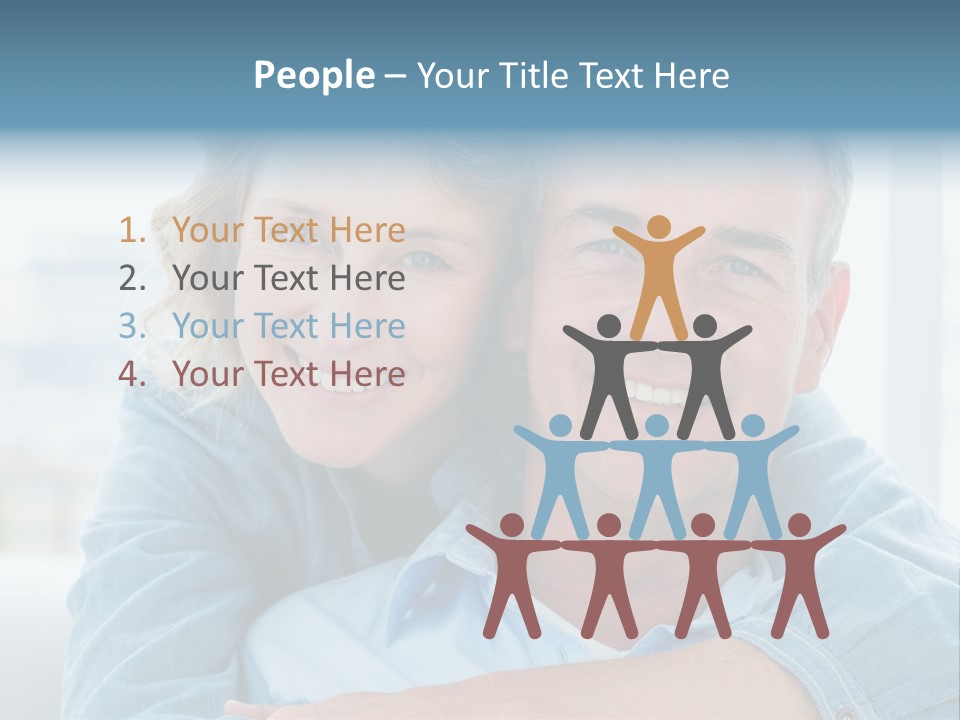 A Man And Woman Are Smiling For The Camera PowerPoint Template
