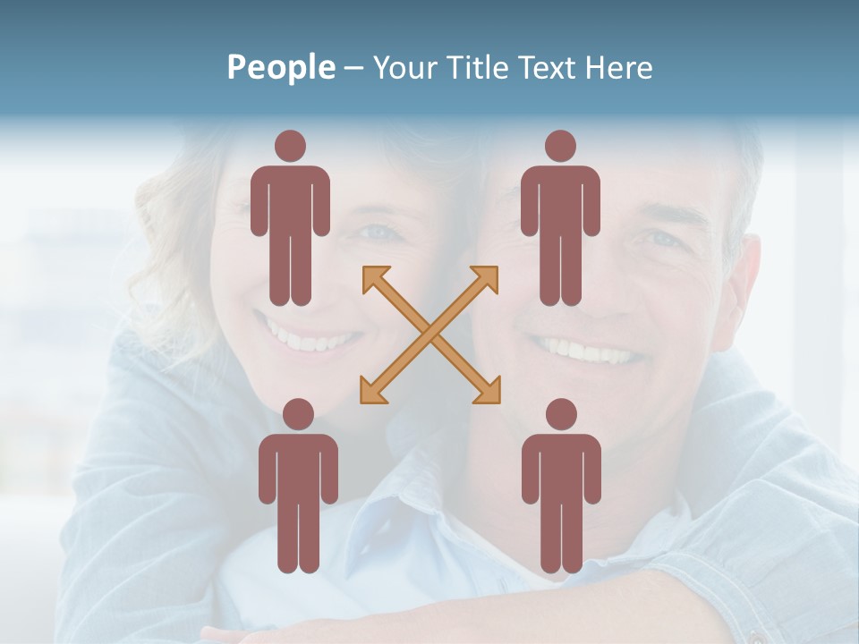 A Man And Woman Are Smiling For The Camera PowerPoint Template