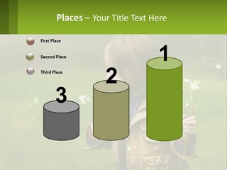 A Little Girl Blowing A Dandelion In A Field PowerPoint Template