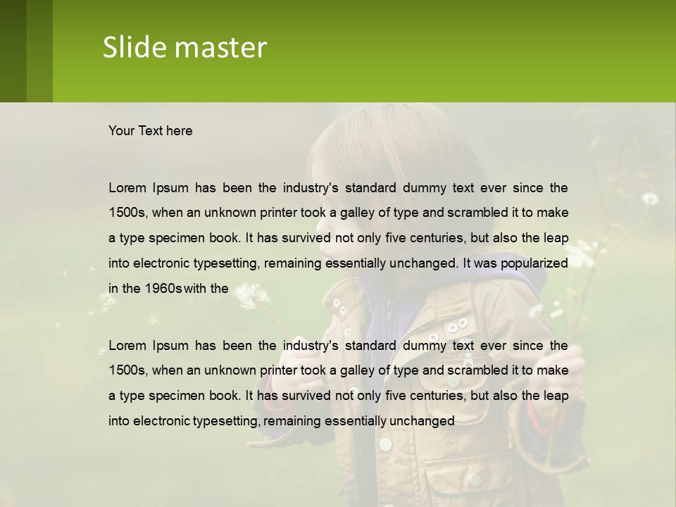 A Little Girl Blowing A Dandelion In A Field PowerPoint Template