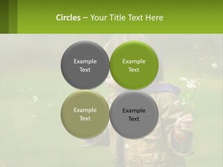 A Little Girl Blowing A Dandelion In A Field PowerPoint Template