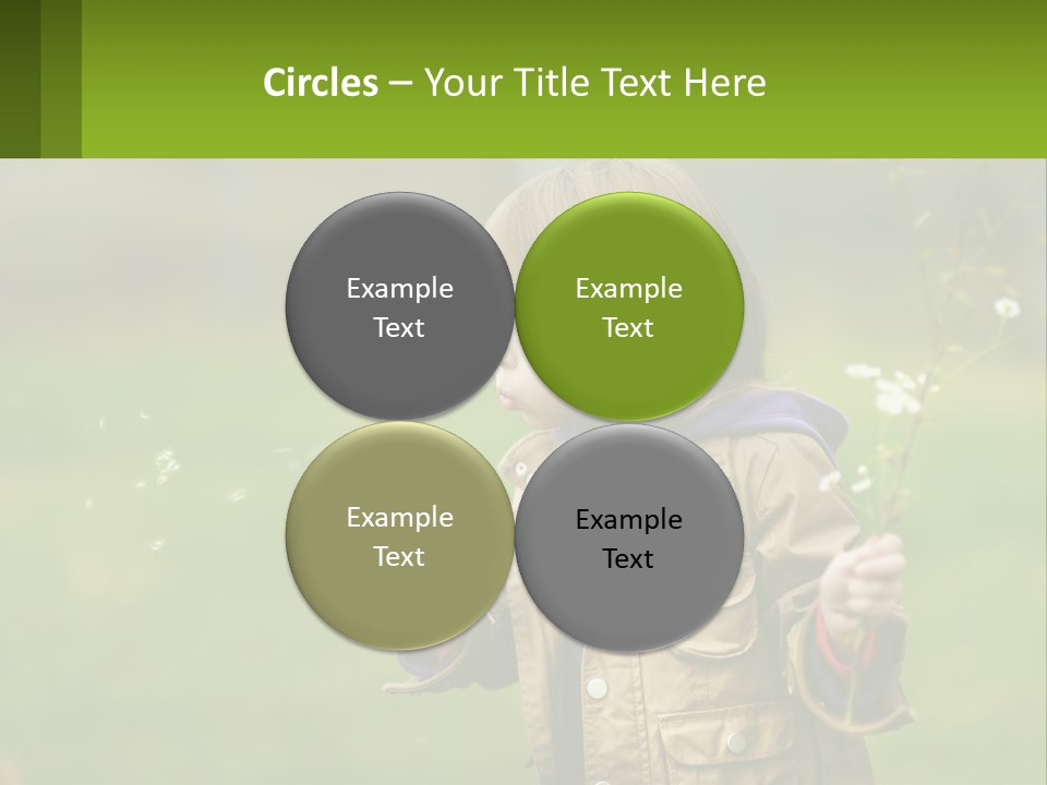 A Little Girl Blowing A Dandelion In A Field PowerPoint Template