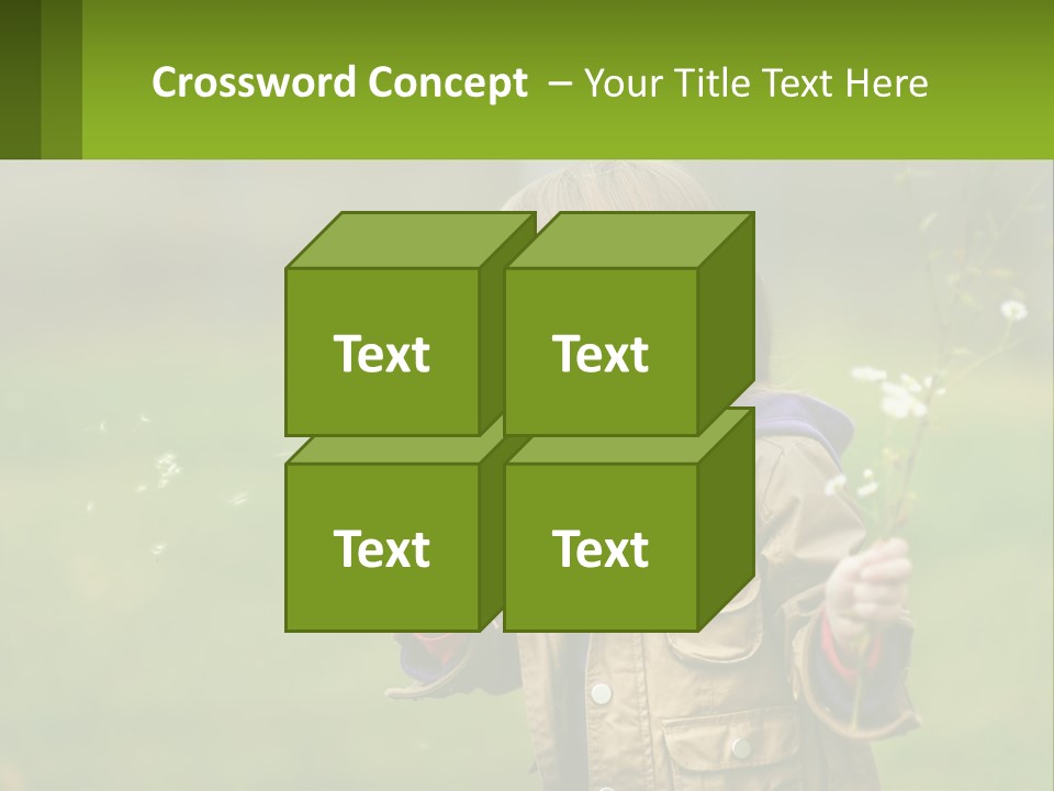 A Little Girl Blowing A Dandelion In A Field PowerPoint Template