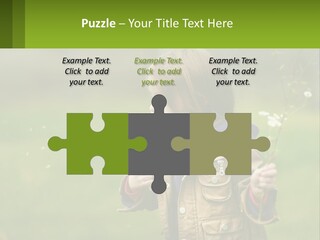 A Little Girl Blowing A Dandelion In A Field PowerPoint Template