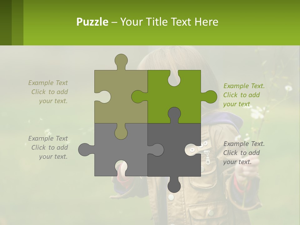 A Little Girl Blowing A Dandelion In A Field PowerPoint Template