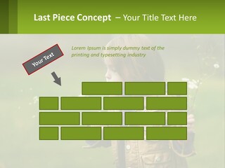A Little Girl Blowing A Dandelion In A Field PowerPoint Template