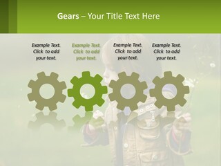 A Little Girl Blowing A Dandelion In A Field PowerPoint Template