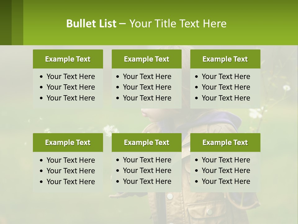 A Little Girl Blowing A Dandelion In A Field PowerPoint Template