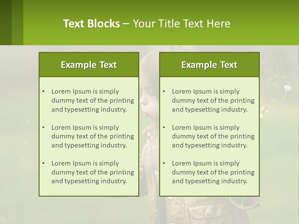 A Little Girl Blowing A Dandelion In A Field PowerPoint Template