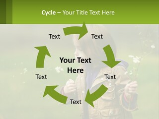 A Little Girl Blowing A Dandelion In A Field PowerPoint Template