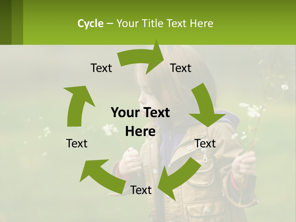 A Little Girl Blowing A Dandelion In A Field PowerPoint Template