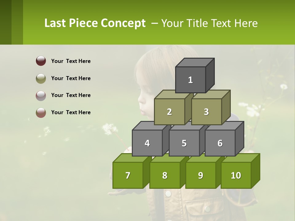 A Little Girl Blowing A Dandelion In A Field PowerPoint Template