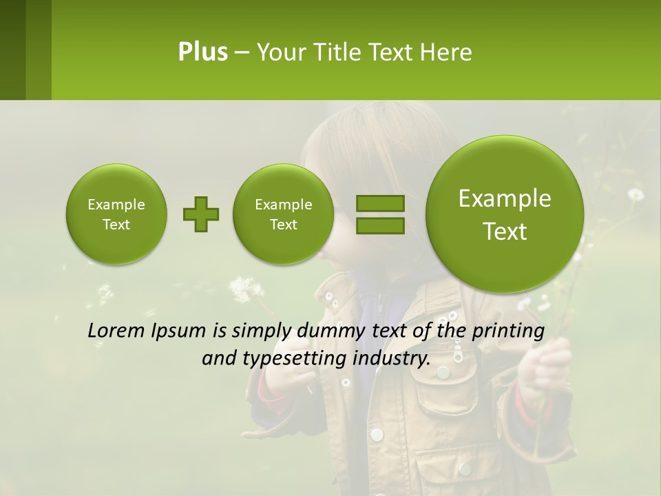 A Little Girl Blowing A Dandelion In A Field PowerPoint Template