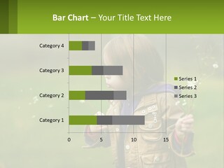 A Little Girl Blowing A Dandelion In A Field PowerPoint Template