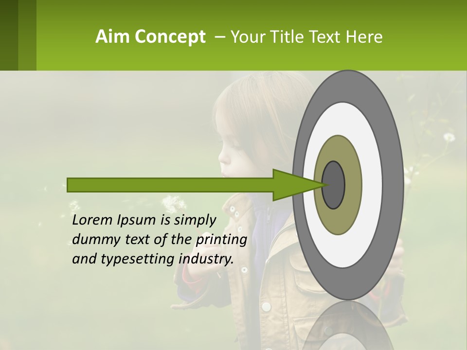 A Little Girl Blowing A Dandelion In A Field PowerPoint Template