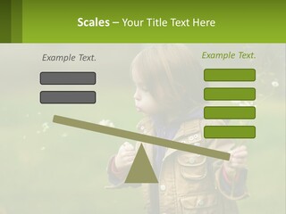 A Little Girl Blowing A Dandelion In A Field PowerPoint Template