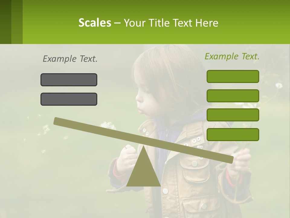 A Little Girl Blowing A Dandelion In A Field PowerPoint Template