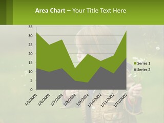 A Little Girl Blowing A Dandelion In A Field PowerPoint Template