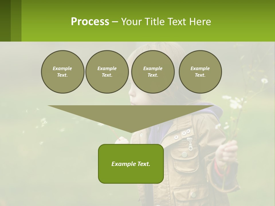 A Little Girl Blowing A Dandelion In A Field PowerPoint Template