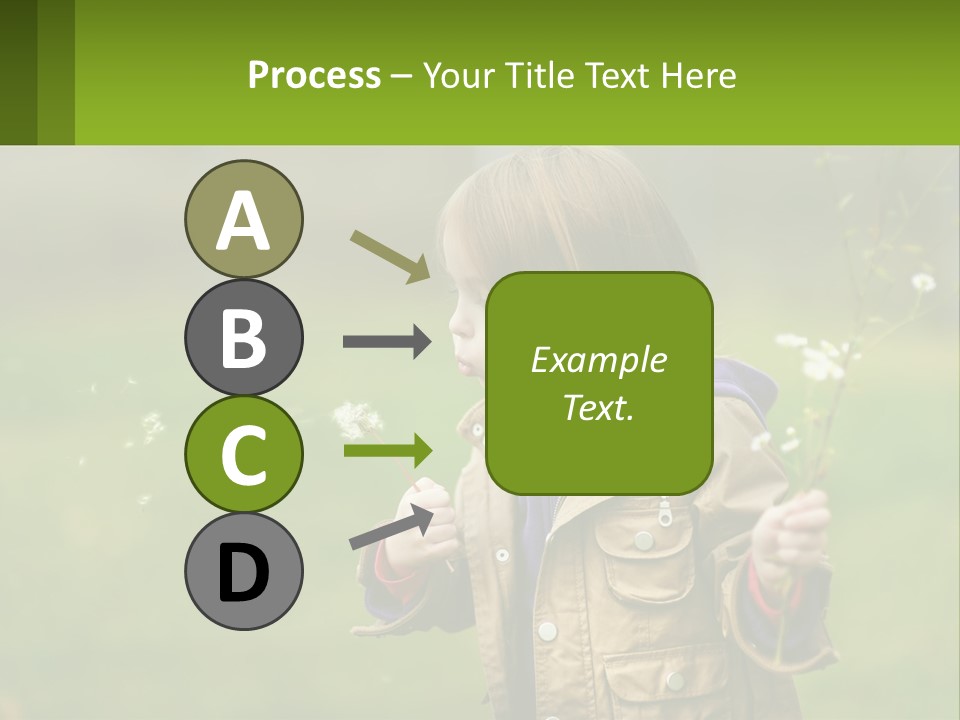 A Little Girl Blowing A Dandelion In A Field PowerPoint Template