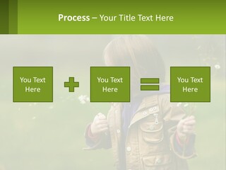 A Little Girl Blowing A Dandelion In A Field PowerPoint Template