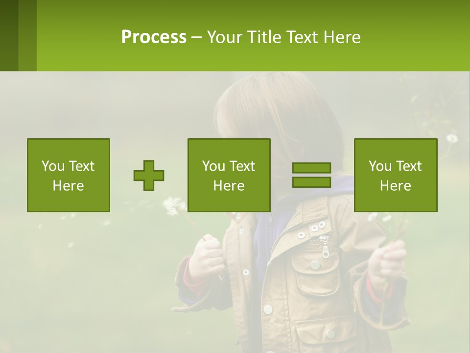 A Little Girl Blowing A Dandelion In A Field PowerPoint Template