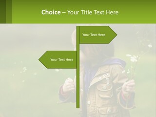 A Little Girl Blowing A Dandelion In A Field PowerPoint Template
