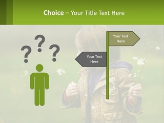A Little Girl Blowing A Dandelion In A Field PowerPoint Template