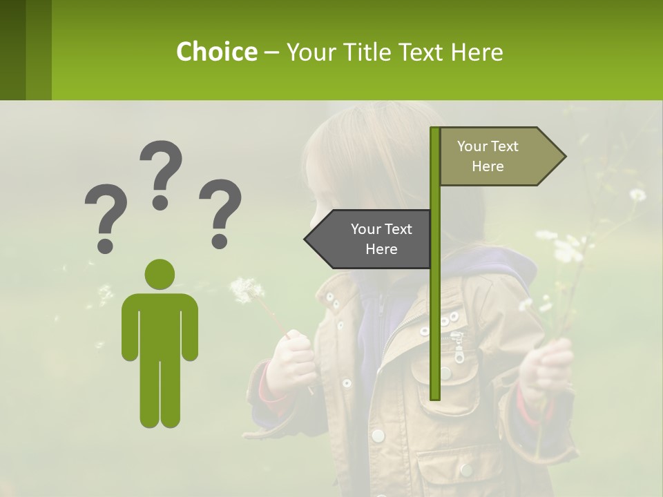 A Little Girl Blowing A Dandelion In A Field PowerPoint Template